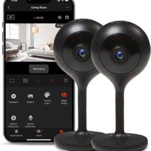 Geeni Look 1080p Indoor Security Camera – 2-Pack Full HD WiFi Indoor Camera with 2-Way Audio, Motion Detection, & Night Vision – Support for Alexa & Google Assistant