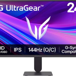 LG 24G411A-B 24-inch Ultragear Full HD (1920 x 1080) IPS Gaming Monitor, 144Hz (O/C), 1ms MBR, NVIDIA G-Sync Compatible, AMD FreeSync, HDR10, HDMI, DisplayPort, Slim Stand, Black