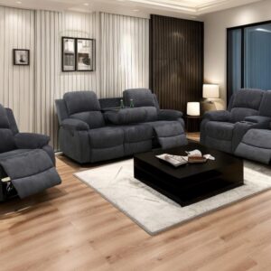 A Ainehome Living Room Furniture Set Recliner Sofa Set Loveseat Chair Furniture Sofa Set Grey Corduroy for Living Room/Rv/House/Theater Seating (A-Dark Grey Corduroy, 3 Piece Set)