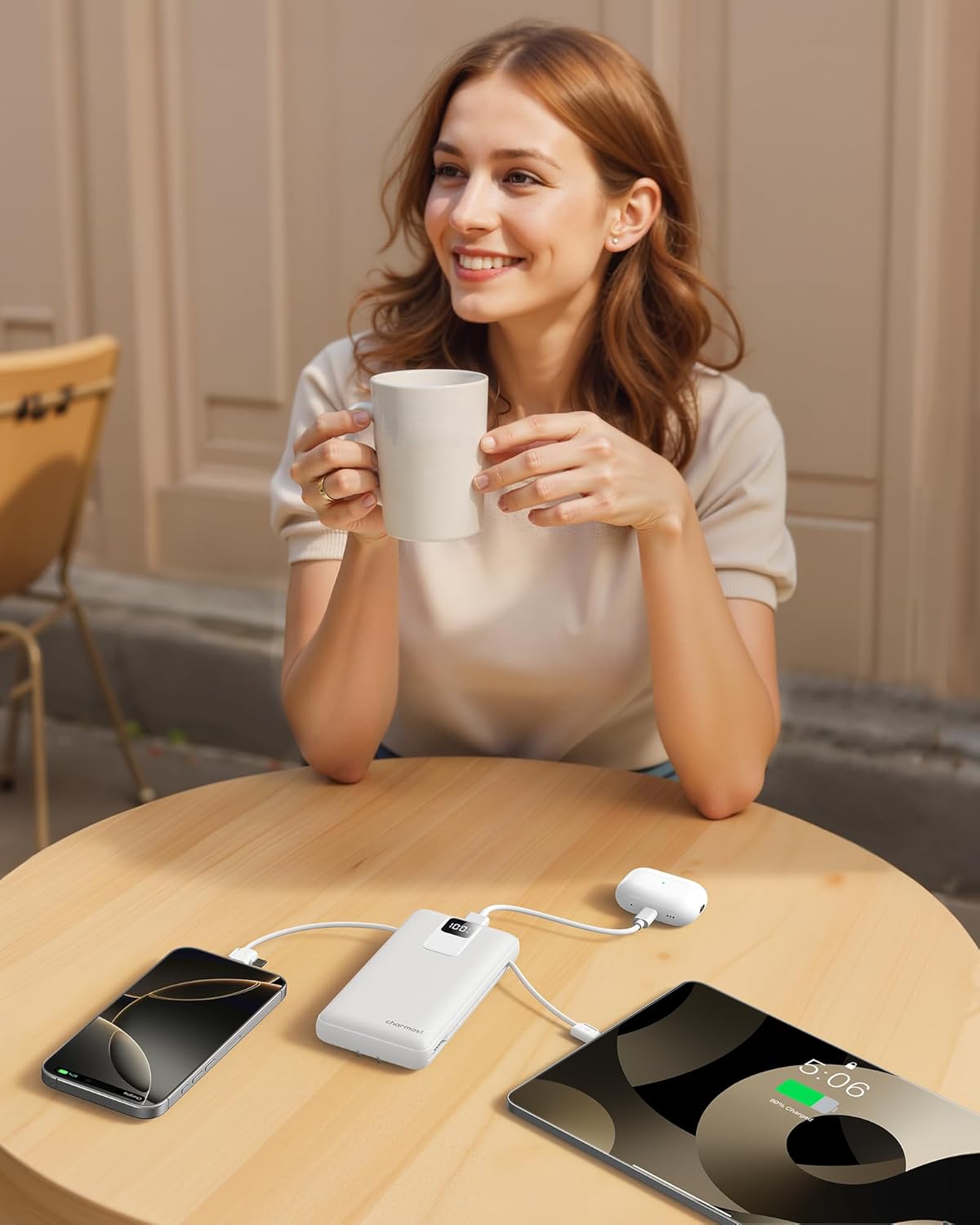 charmast 20000mAh Portable Charger with Built-in Cables & Wall Plug, 20W USB C Power Bank, Fast Charging Battery Pack Travel Essentials Compatible with iPhone 16/15/14 Series, Samsung, Google, iPad - Image 7