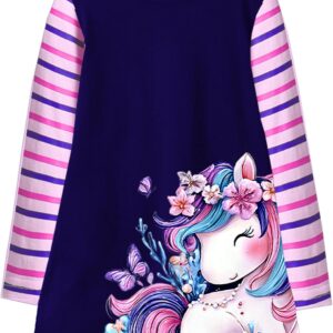 VIKITA Toddler Girls Dresses Winter Long Sleeve Girl Casual Clohtes for Kids 2-12 Years Xmas Gift