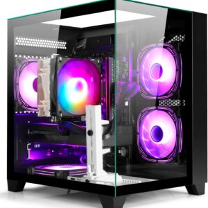 LXZ Prebuilt Gaming PC Ryzen 7 8700F, GeForce RTX 5060 (8GB), 32GB DDR5 RAM, 1TB NVMe 3.0 SSD – Desktop Computer, Tower PC for VR 4K Gamers & Creators