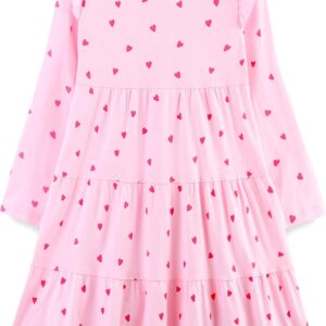 Bumeex Girl’s Dresses Cotton Ruffle Sleeve Tiered Swing A-Line Cute Midi Casual Sundress