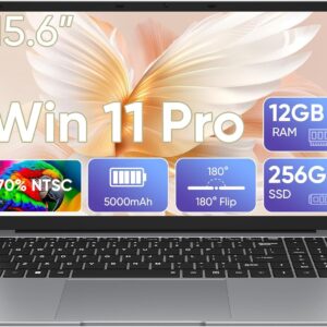 15.6″ FHD Laptop, 12GB RAM 256GB SSD, Intel Celeron N4000, Win 11 Essential Laptop Computer for Student Online Class, Home, Netflix,Lightweight & Portable, Long Battery Life