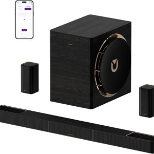 ULTIMEA Skywave X70 7.1.4ch Professional Wireless Surround Sound System for TV w/Dolby Atmos, 980W Sound Bar with 10″ Wireless Subwoofer, 20Hz Low Frequency, GaN Amplifier, 4K HDR Pass-Through