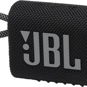 JBL Go 3 – Portable Mini Bluetooth Speaker, big audio and punchy bass, IP67 waterproof and dustproof, 5 hours of playtime, speaker for home, outdoor and travel (Black)