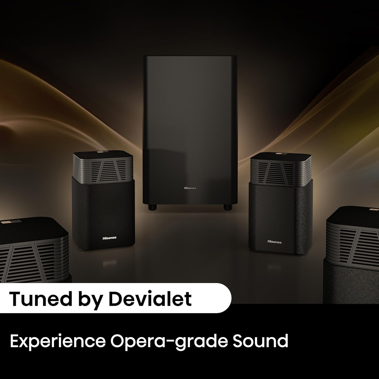 Hisense HT Saturn 4.1.2Ch Sound Bar with Wireless Subwoofer, Dolby Atmos, DTS:X, Bluetooth 5.3, EzPlay, 4K HDMI Pass Through, Roku TV Ready, HDMI/AUX/ARC/Optical/USB, 5 EQ Modes, Hi Concerto - Image 5