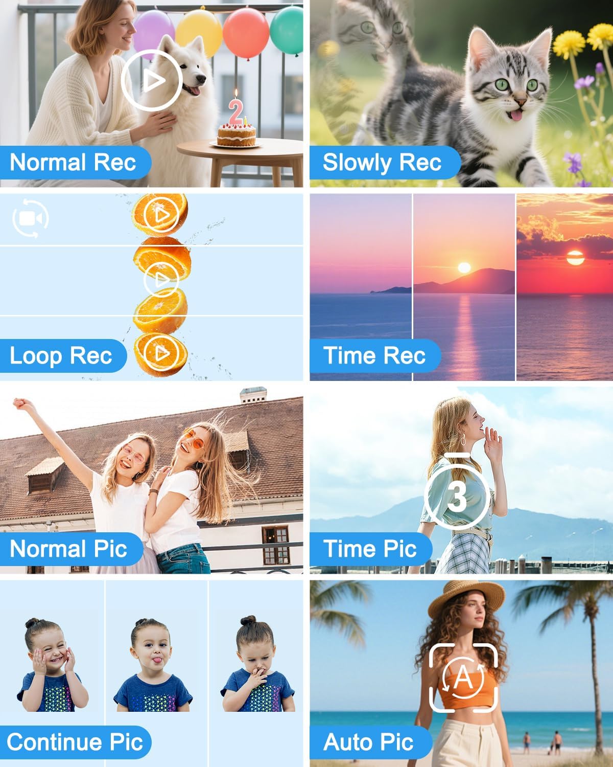 5K Digital Camera, 80MP Dual Screen Autofocus Vlogging Camera, 18X Zoom Point and Shoot Camera for Photography, Flash, 32GB Card, 2 Batteries, Compact Camera for Teens Adults (White) - Image 6