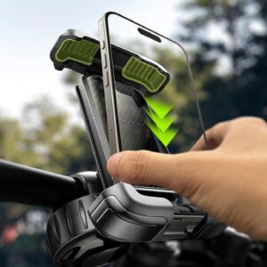 LISEN Bike Phone Holder, [Super Easy Install] Ultra Stable Motorcycle Phone Mount, Bicycle Handlebar Holder Mount for Adults Kids, Bike Bicycle Ebike Gear Accessories, for iPhone Samsung Google Pixel