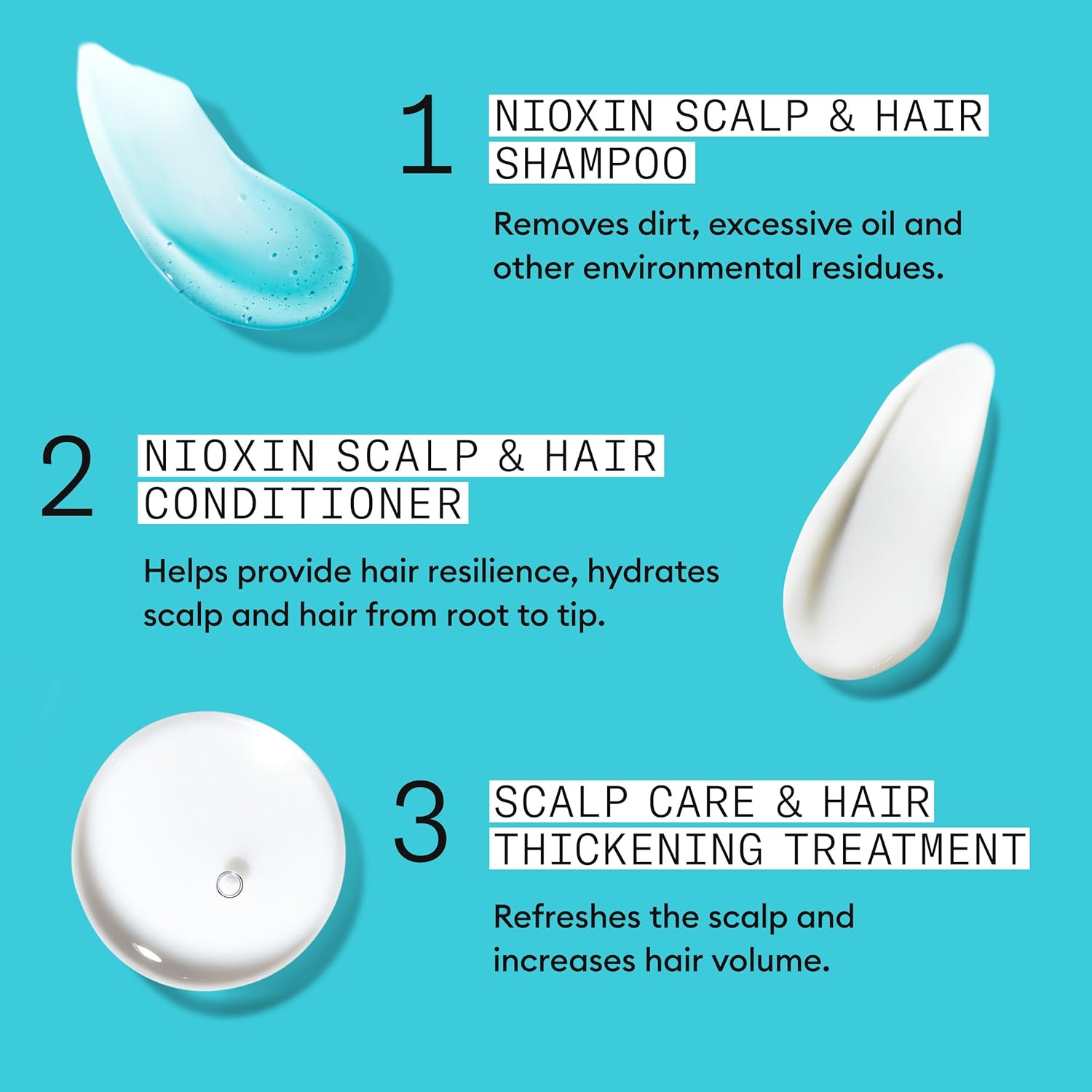 NIOXIN Scalp + Hair Thickening System Kits | For Natural, Colored, & Damaged Hair with Light to Progressed Thinning | Strengthen & Boost Hair Density with Niacinamide & Biotin | 1 Month Supply - Image 9