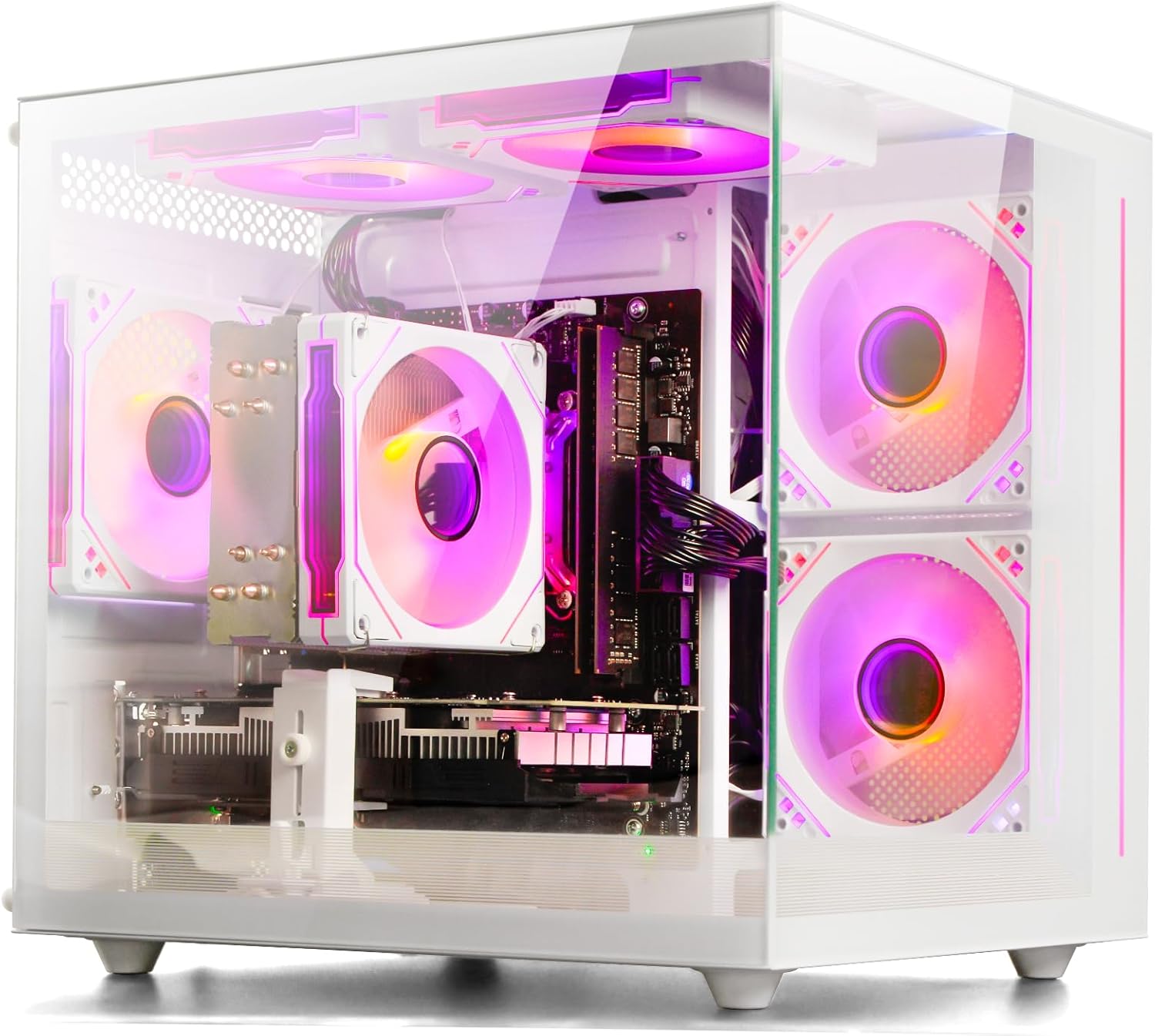 Gaming PC Desktop, Ryzen 7 8700F, GeForce RTX 5060(8G), 32GB DDR5 RAM, 1TB NVMe 3.0 SSD, Wi-Fi 6 650W PSU High-end Tower Computer (White) - Image 2