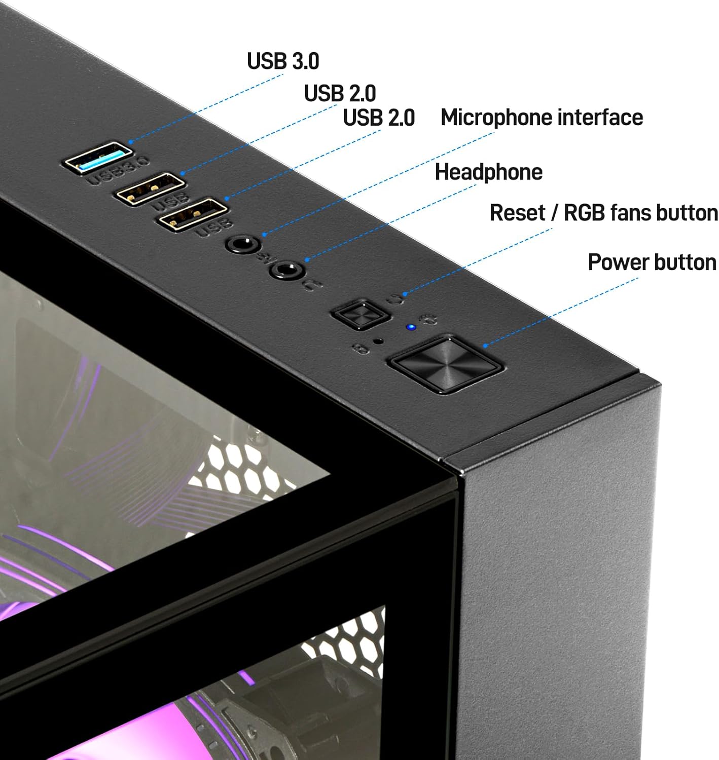 LXZ Prebuilt Gaming PC Ryzen 7 8700F, GeForce RTX 5060 (8GB), 32GB DDR5 RAM, 1TB NVMe 3.0 SSD – Desktop Computer, Tower PC for VR 4K Gamers & Creators - Image 3