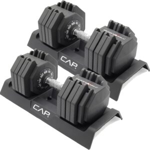 CAP Barbell ADJUSTABELL Adjustable 55 lb Hex Dumbbell Weights – Singles & Pairs | Multiple Handle Options