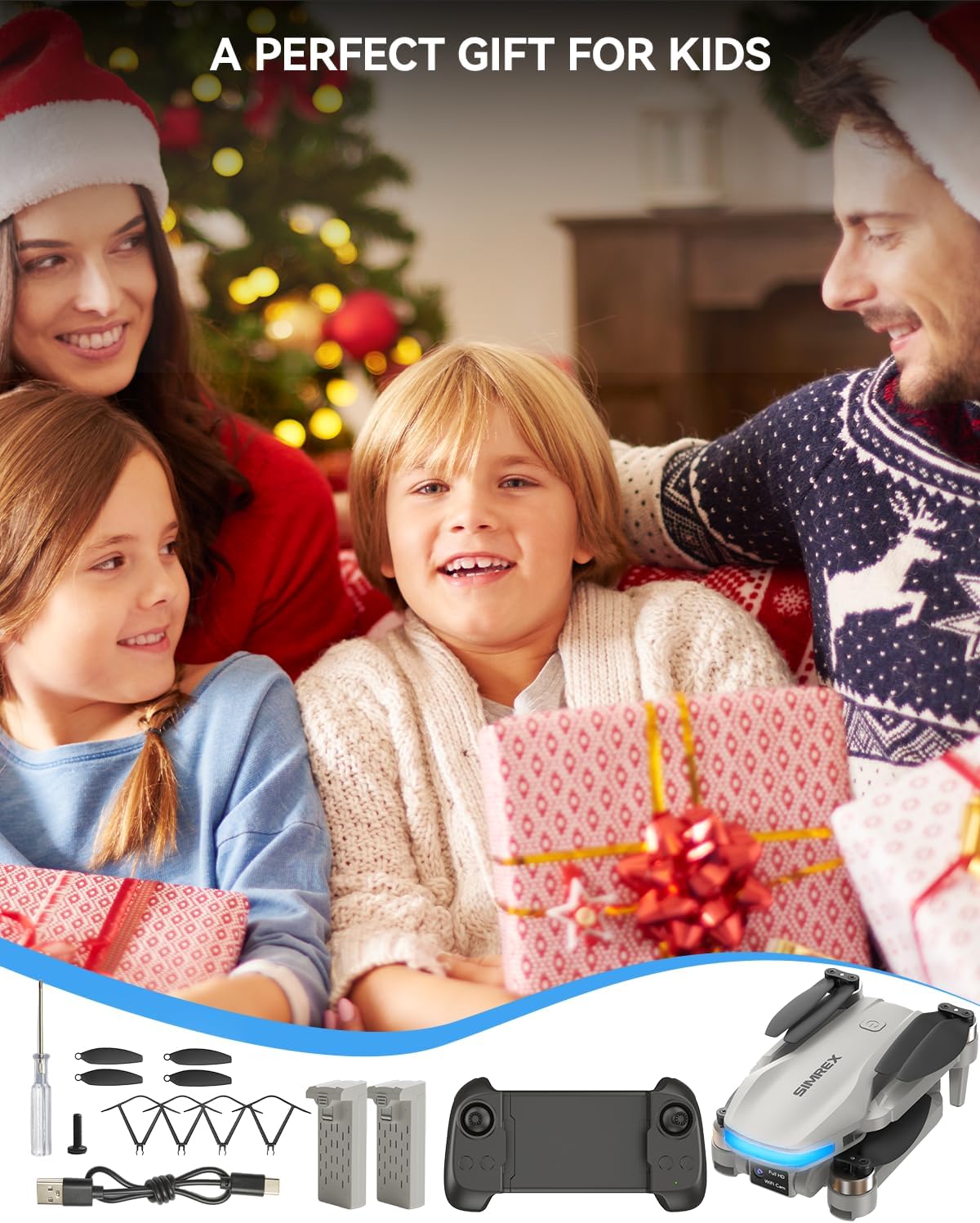 SIMREX Drone with Camera for Adults 4K, Brushless Motor Drones for Kids Beginners,FPV Foldable, Optical Flow & Altitude Hold, WiFi Live Video, Gesture/Voice Controlt,Toys Gifts for Teen Boys (Gray) - Image 9