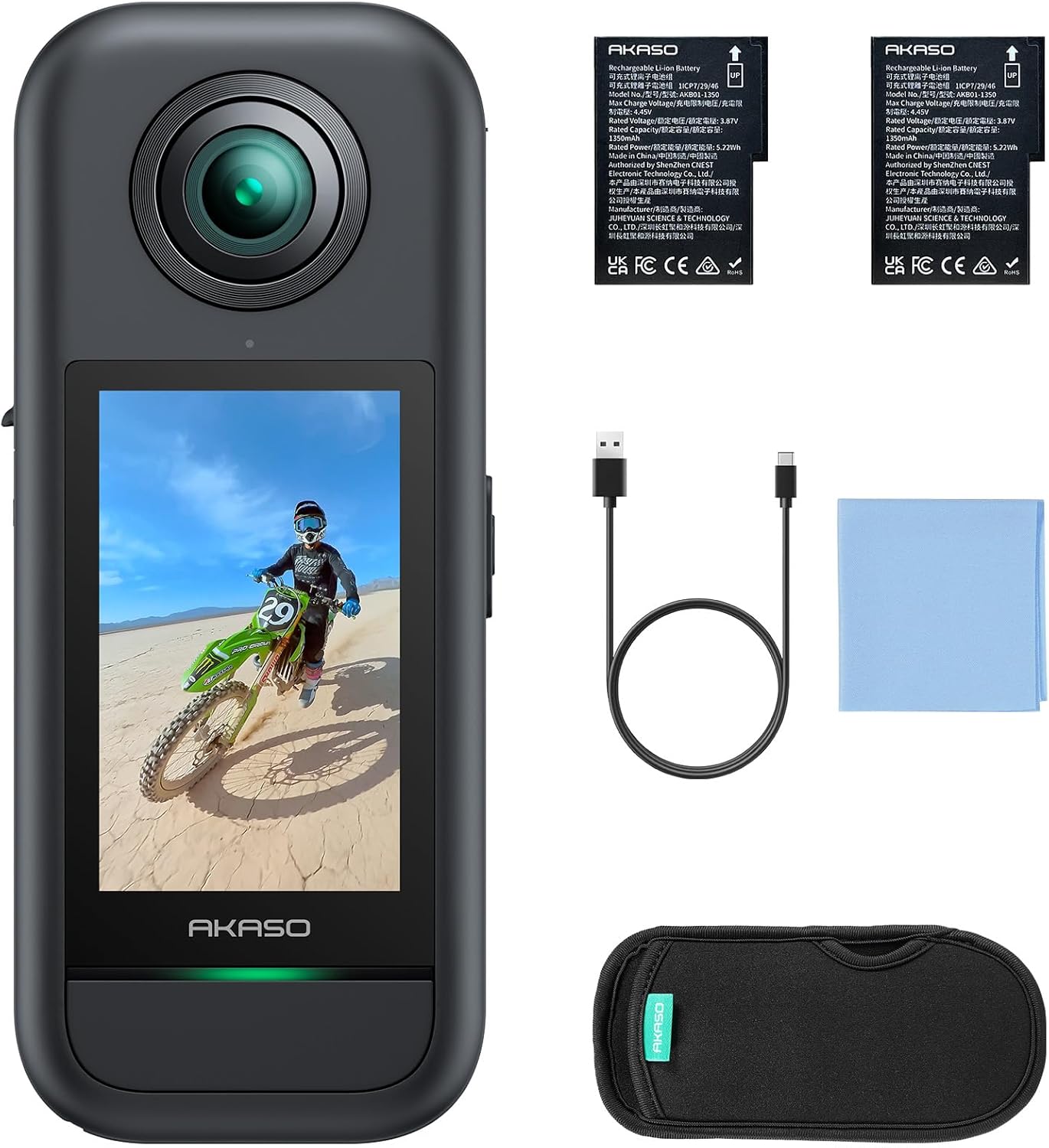 AKASO 360 Weatherproof 360° Action Camera - 5.7K 360 Video with 1/2" 48MP Sensors, 72MP 360 Photo, 360-SuperSmooth, 2.29" Touchscreen, Invisible Selfie Stick Effect, 360° Horizon Lock, AI Tracking - Image 9