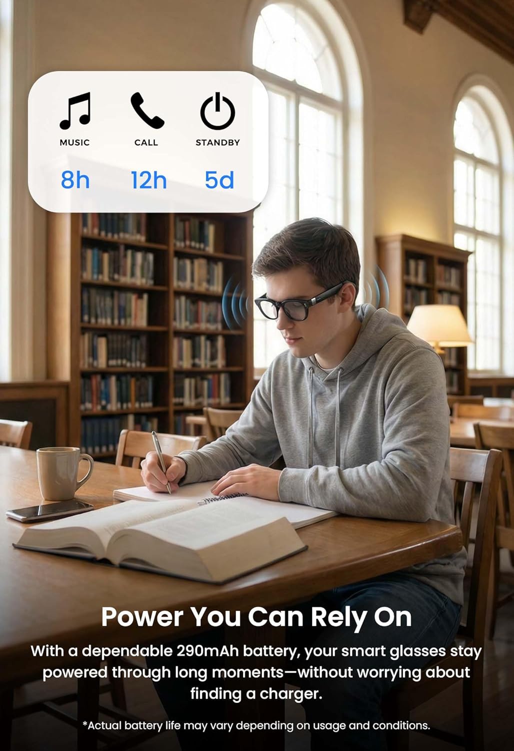 DPVR G1 Smart Glasses with Camera and Bluetooth – 8MP 32Gb Camera Glasses with AI Features, Real-Time Translation & Video Recording Glasses with Voice Control - Image 9