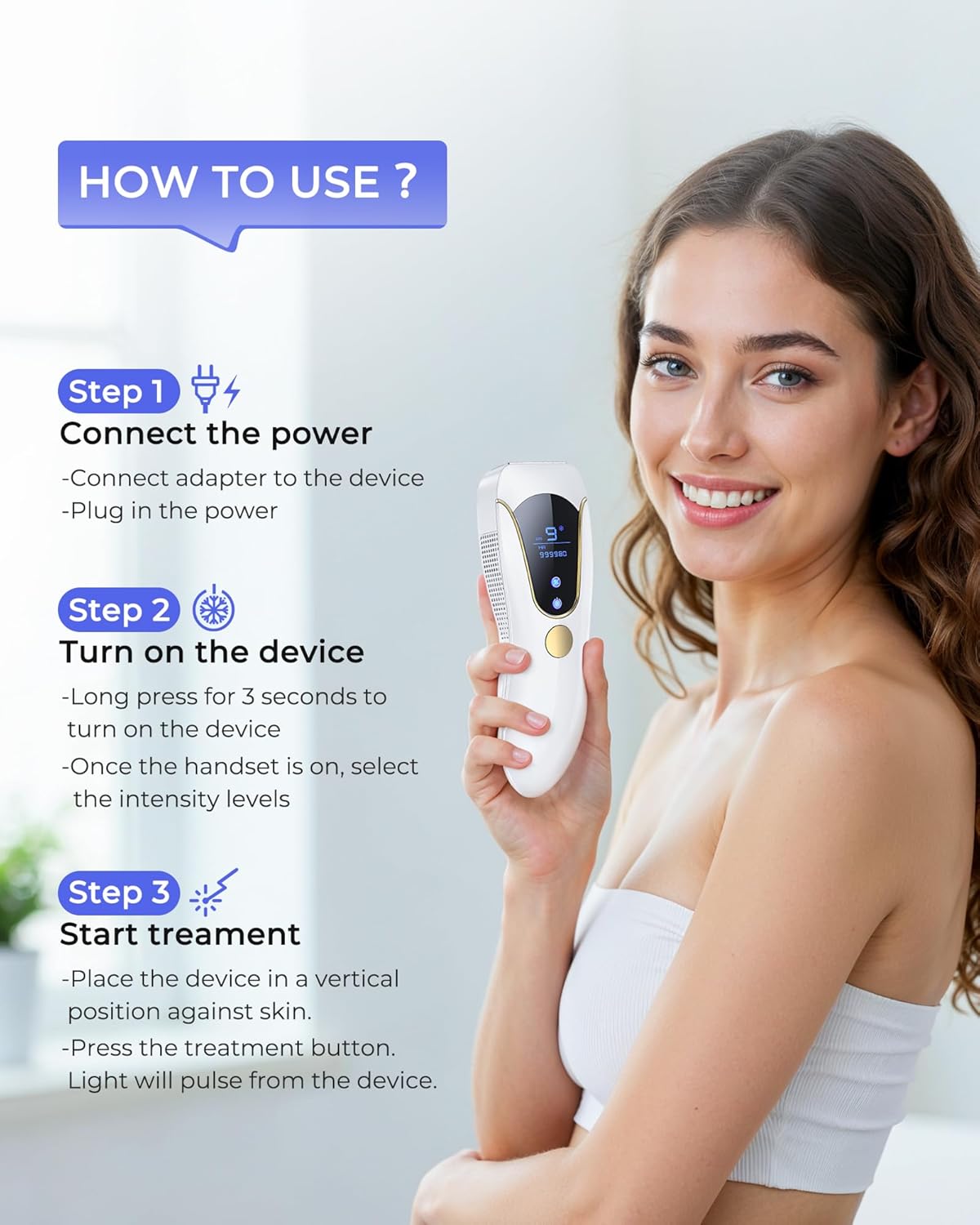Laser Hair Removal for Women and Men, Air 15 Ice-cooling IPL Device Hair Removal for Nearly Painless & Long-Lasting Results From Home, 3 Modes & Auto Flashing for Fast Full Body Hair Removal - Image 4