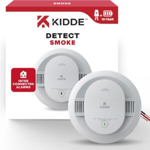 Kidde Hardwired Smoke Detector, 10-Year Battery Backup, Interconnectable, LED Warning Light Indicators, 20SA10