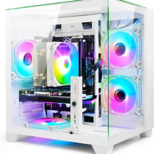 LXZ Gaming PC Desktop Computer, Core i5-14400F, GeForce RTX 5060 8GB, 32GB DDR5 RAM, 1TB SSD, WiFi 6, 650W PSU, Black Tower Prebuilt PC