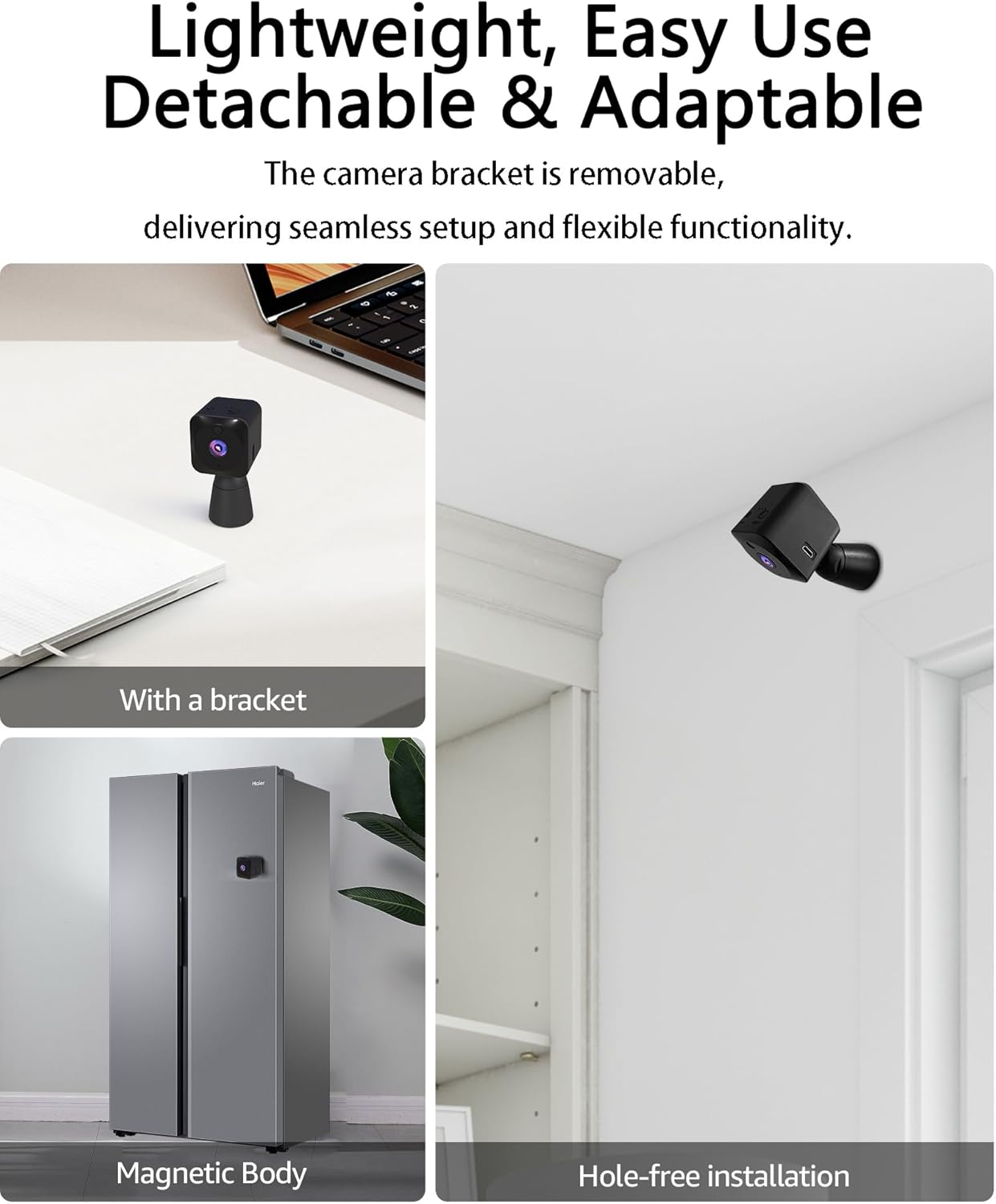 4K HD Indoor Camera for Indoor Security with App Control Motion Detection & Night Vision Wireless WiFi Rechargeable Pet Camera for Home/Office 24/7 Cycle Save Video Only (4K) - Image 2