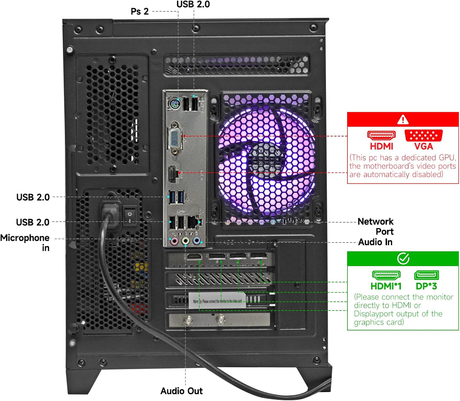 LXZ Prebuilt Gaming PC Ryzen 7 8700F, GeForce RTX 5060 (8GB), 32GB DDR5 RAM, 1TB NVMe 3.0 SSD – Desktop Computer, Tower PC for VR 4K Gamers & Creators - Image 4