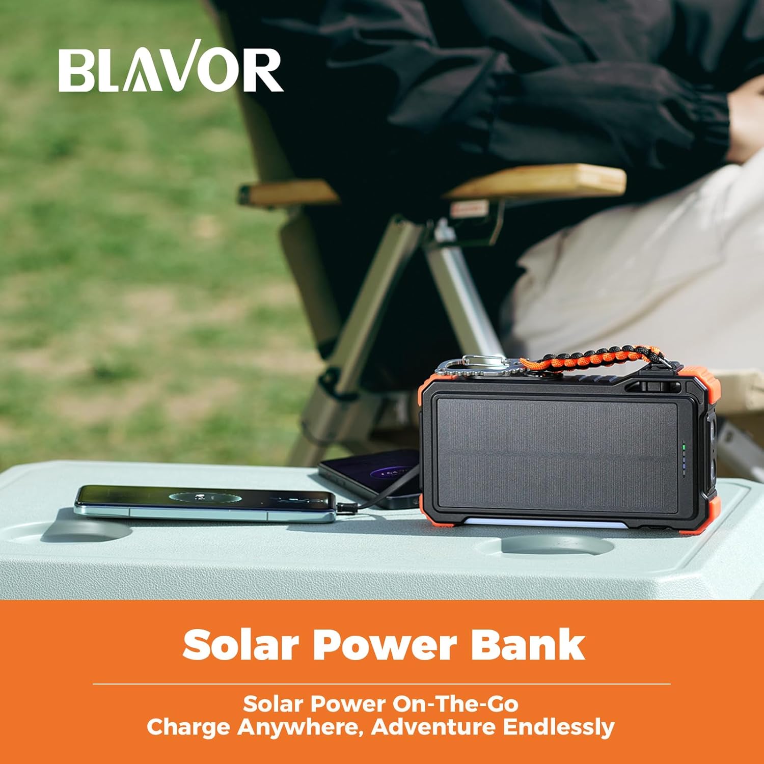 BLAVOR Solar Power Bank 20000mAh Built-in Cables, Wireless Charger for Apple Watch, 20W Fast Charging Battery Pack with USB C, Flashlight, Solar Charger for iPhone, iPad, iWatch, Samsung - Image 7