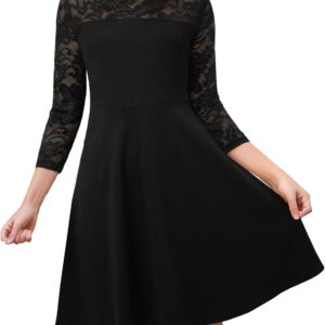 Girl’s Dress Elegant Floral Lace 3/4 Sleeve Wedding Party A Line Dress 9-14 Years