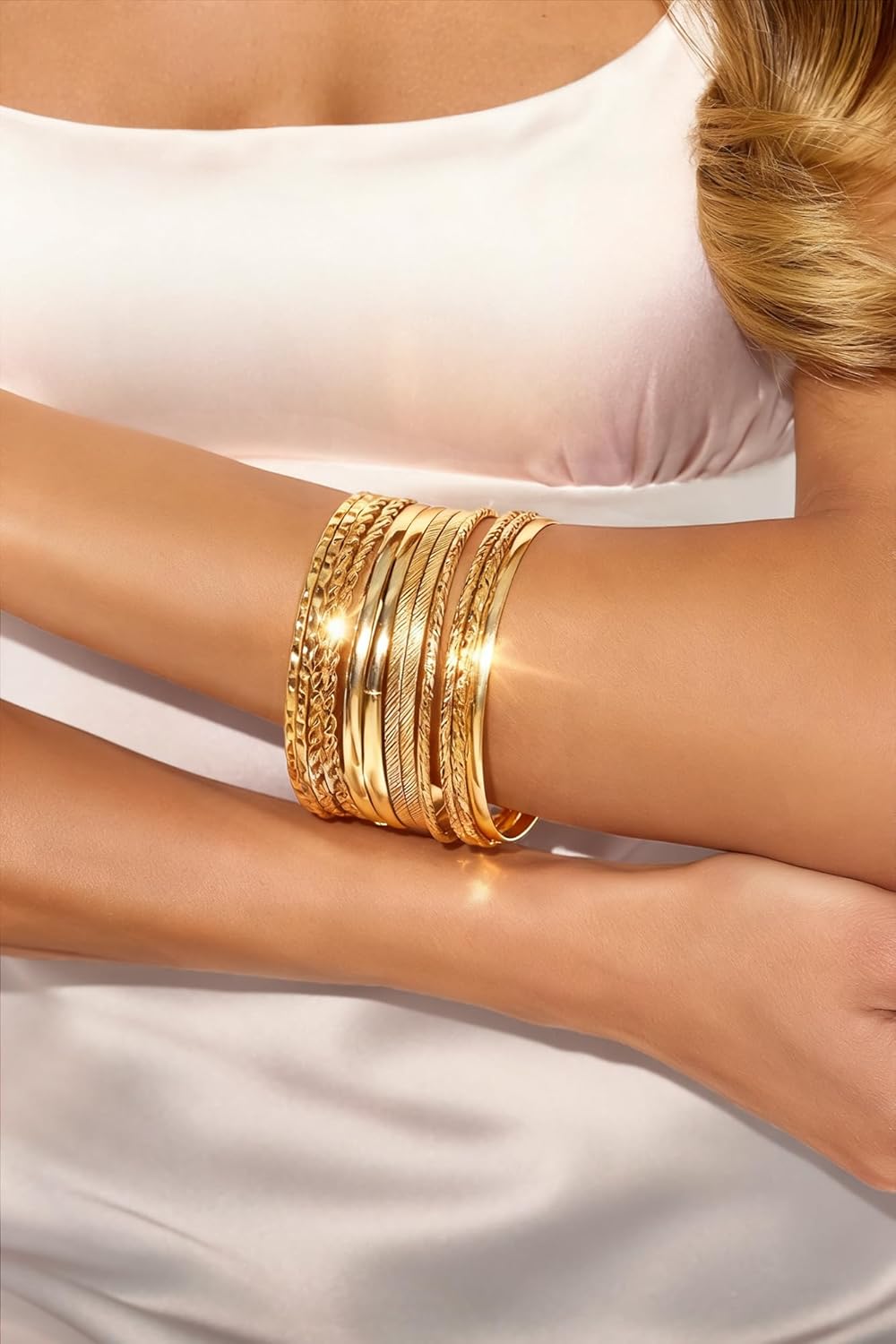 17 MILE 78 Pieces Gold Jewelry Set for Women, 9 Necklace, 24 Bracelet, 22 Earrings, 23 Knuckle Rings Gold Plated Jewerly set for Women Gift - Image 5