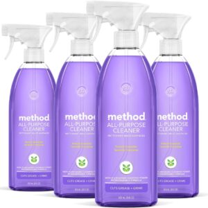 Method All-Purpose Cleaner Spray, French Lavender, Perfect for Most Counters, Tiles and More, 28 Fl Oz, (Pack of 4)