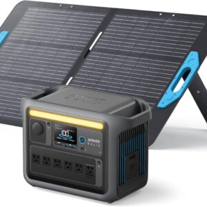 Anker SOLIX C1000 Portable Power Station with 100W Solar Panel, 1800W Solar Generator, 1056wh LFP (LiFePO4) Battery, 6 AC Outlets, Up to 2400W for Home, Power Outages, and Outdoor Camping