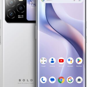 BLU Bold N4 5G | Unlocked | 6.78” Curved Display + 1.74” Rear Display | 50MP + 16MP Selfie | 512/8GB I NFC I Android 15 | US Version | US Warranty | White