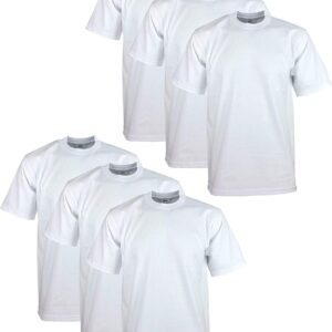 Pro Club Men’s 6-Pack Heavyweight Cotton Short Sleeve Crew Neck T-Shirt