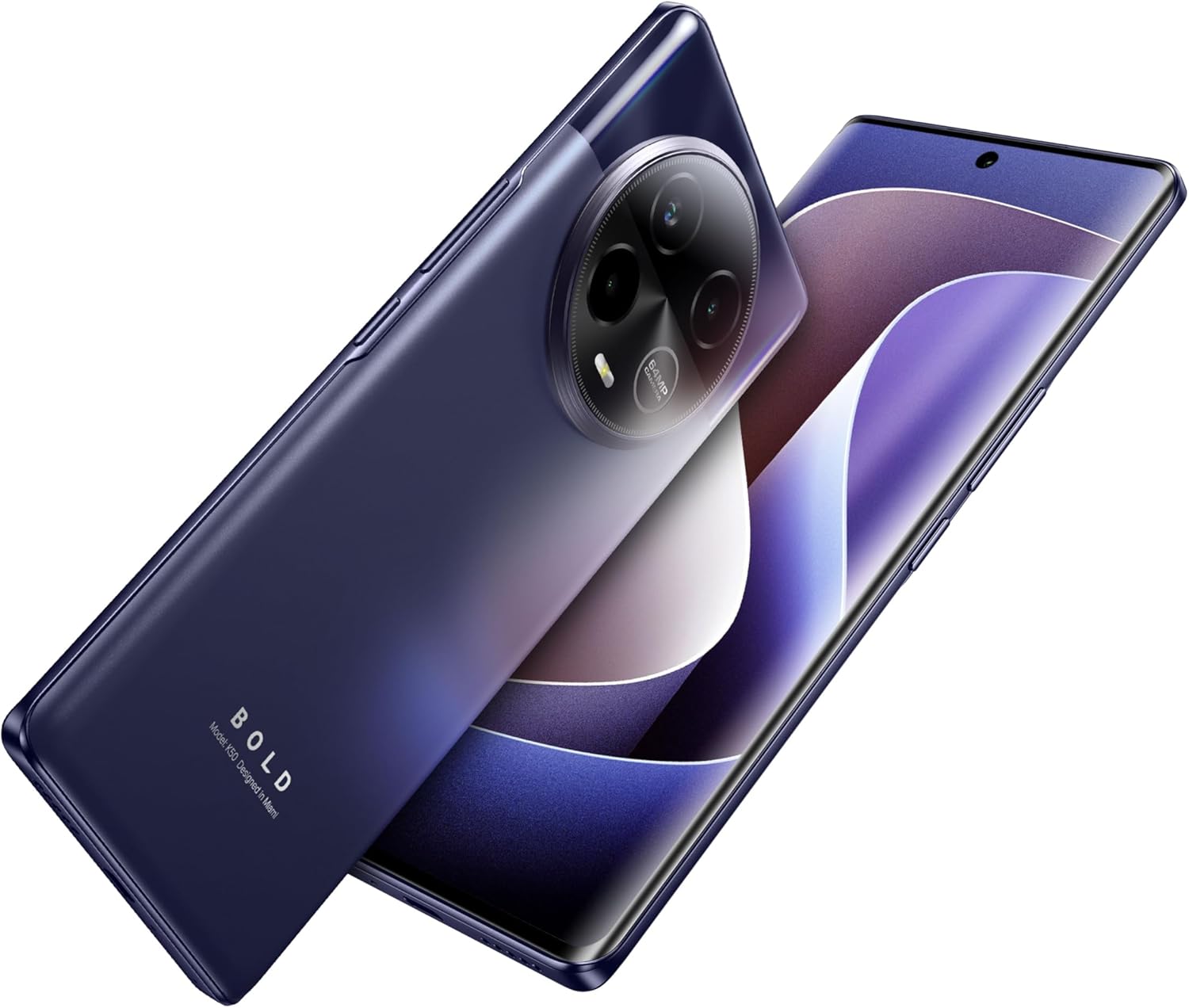 BLU | Bold K50 | 5G| 2024 | 3-Day Battery | Unlocked | 6.7” FHD+ 3D AMOLED | 256/8GB | Triple 64MP Camera | US Version | US Warranty | Purple - Image 2