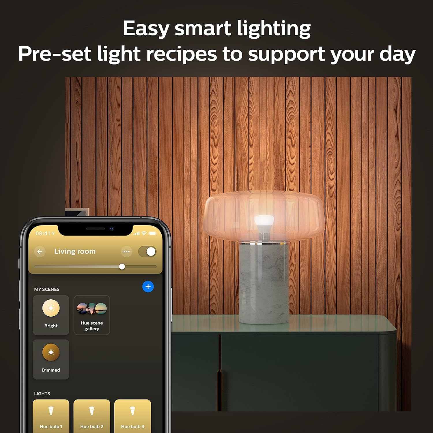 Philips Hue Smart 75W A19 LED Bulb - Soft Warm White Light - 1 Pack - 1100LM - E26 - Indoor - Control with Hue App - Works with Alexa, Google Assistant and Apple Homekit - Image 4