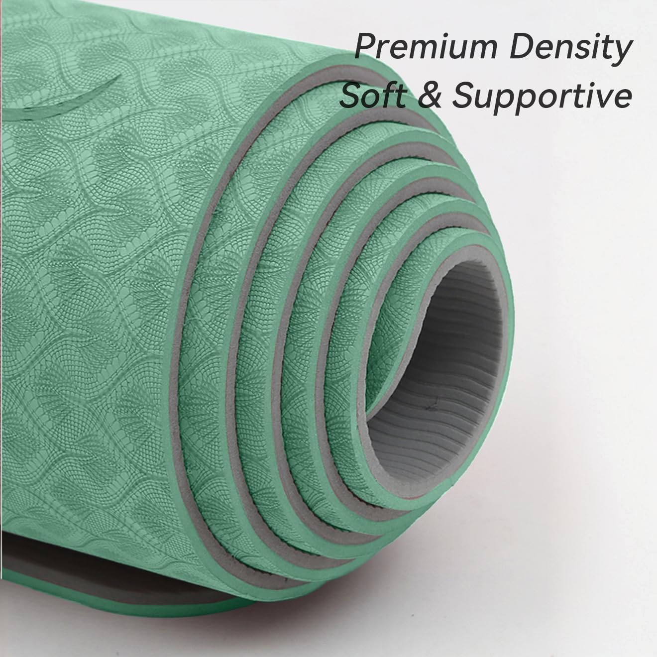 Eco-Friendly TPE Yoga Mat Non Slip 1/3" Thick (8 mm) 72 x 24 - Alignment Lines, Dual-Layer Grip,Odorless, Premium Exercise Pilates Workout Mat for Home & Studio gym mat Exercise mat - Image 3