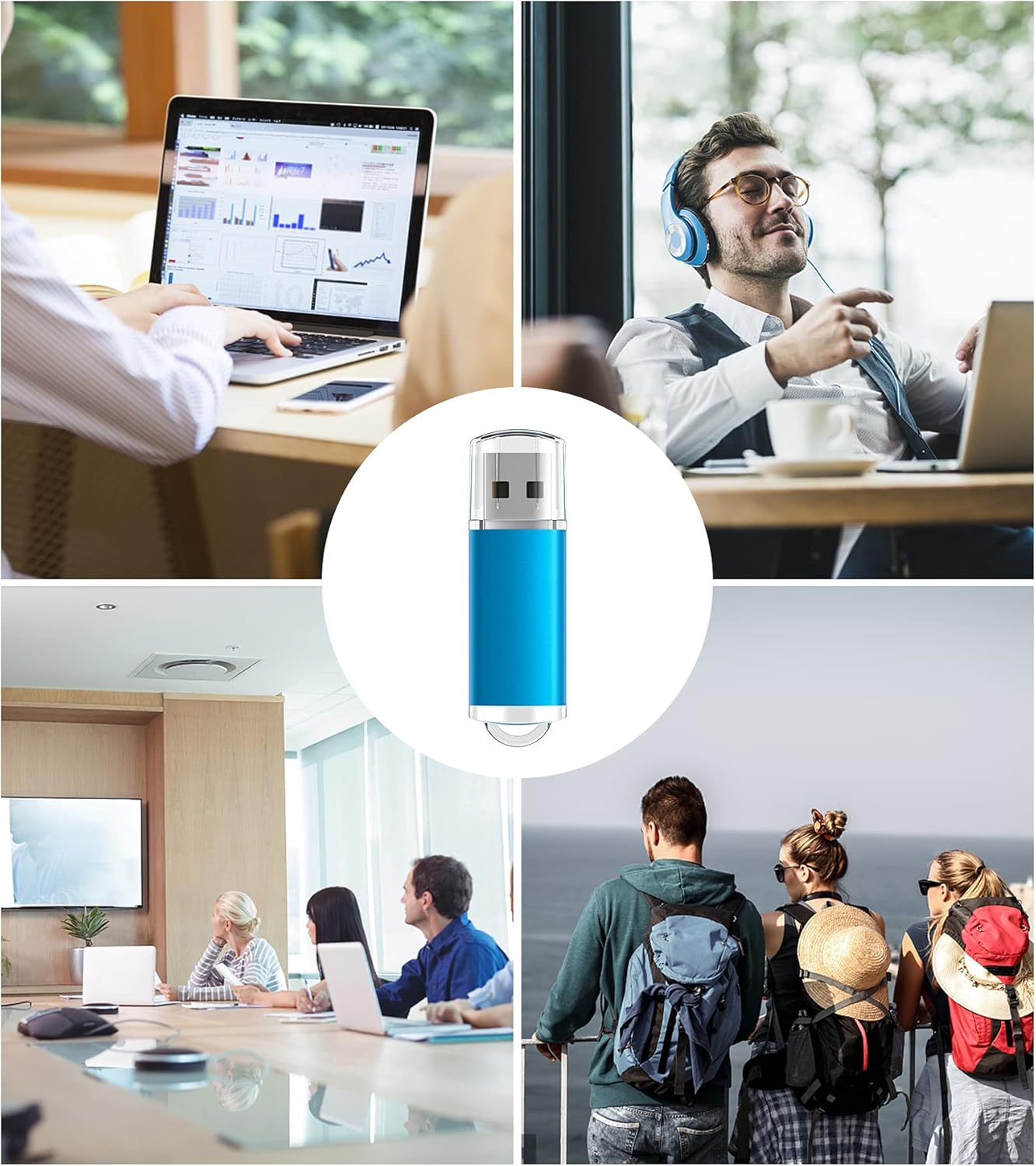 TOPESEL 128GB USB 3.0 Flash Drive, High Speed Thumb Drive USB Flash Drive USB Memory Stick for Data Storage (Blue) - Image 7