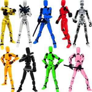 Titan 13 Action Figure, Lucky Robot Action Figures,Creative 3D Printed Action Figure,Multi Jointed Action Figures Desktop Decorations for Kids Adult (9PCS-Assembly Required)