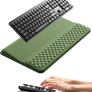 Vaydeer Wrist Rest with Keyboard Stand, Computer Wrist Support Pad, Ergonomic Keyboard Riser Holder Lifter Tray with Wrist Pad, Soft Memory Foam Desk Cushion, Palm Hand Typing for Office Home School