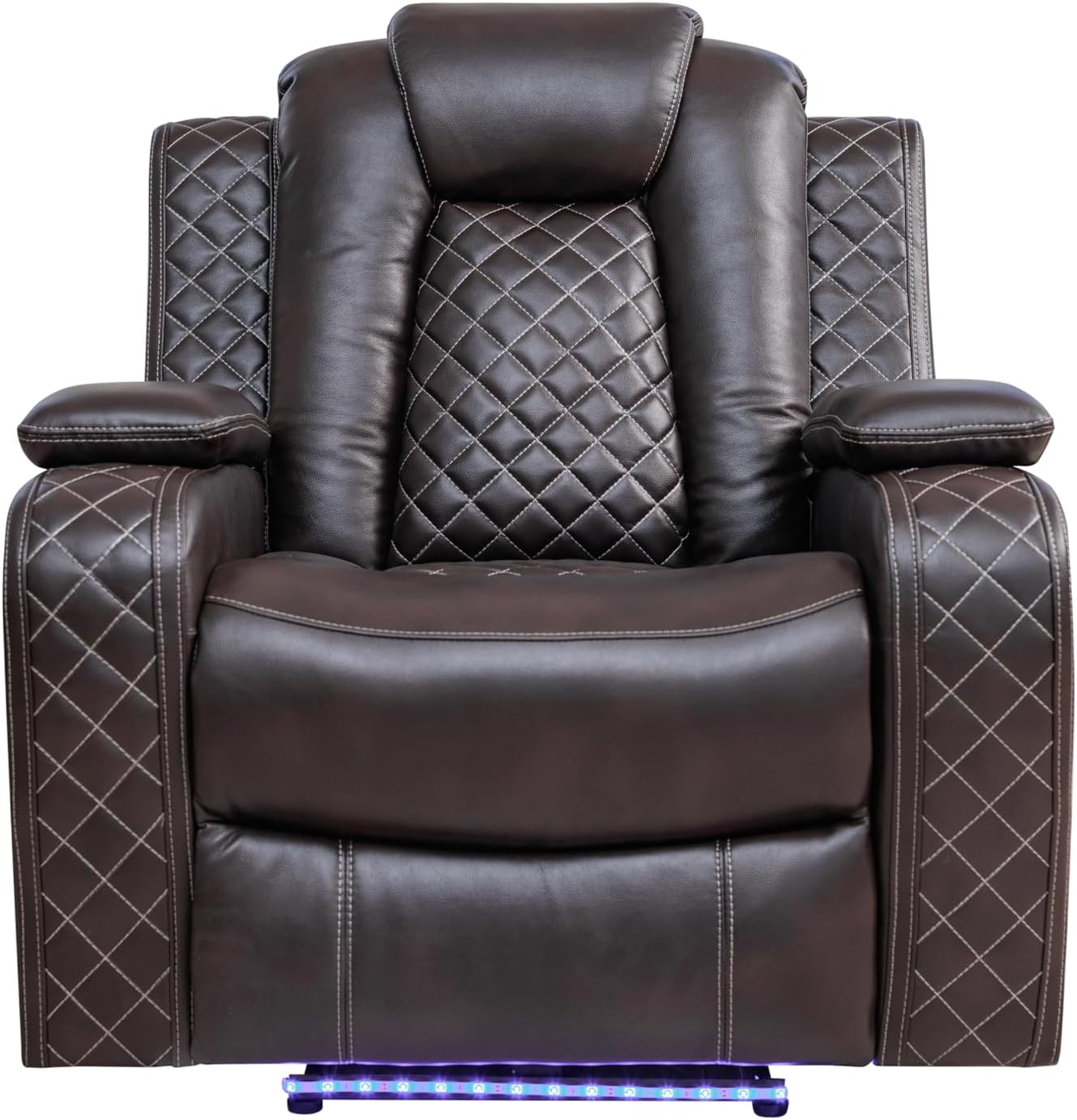 Ball & Cast Power Recliner Sofa Set Leather Reclining Sofa Set Living Room Furniture Set 3PCS Recliner Couch Loveseat & Chair Sets with Coffee Table,Reading Light,Cup Holders for Home Theater Seating - Image 6