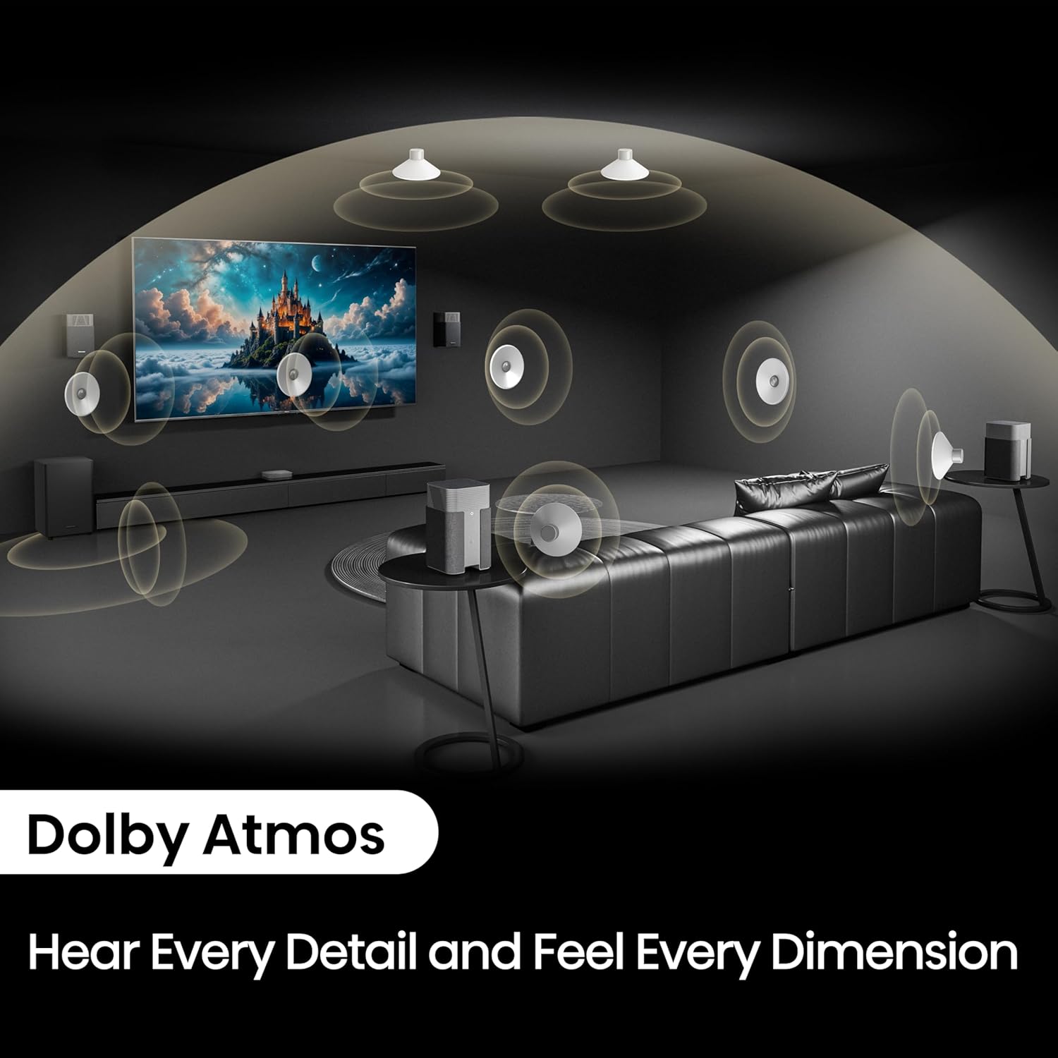 Hisense HT Saturn 4.1.2Ch Sound Bar with Wireless Subwoofer, Dolby Atmos, DTS:X, Bluetooth 5.3, EzPlay, 4K HDMI Pass Through, Roku TV Ready, HDMI/AUX/ARC/Optical/USB, 5 EQ Modes, Hi Concerto - Image 7