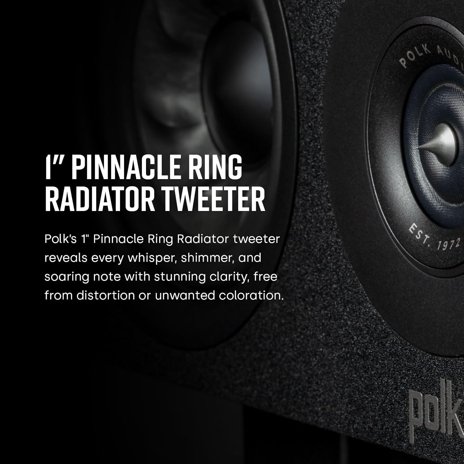 Polk Audio Reserve Series R350 Slim Center Channel Loudspeaker, Doubles as L/R Surround Speaker, 1" Pinnacle Tweeter & Four 4" Turbine Woofers, Dolby Atmos & IMAX Enhanced, Home Stereo Speakers, Black - Image 6