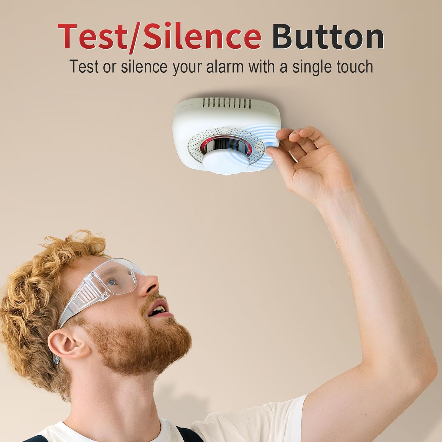 Smoke Detector, Fire Alarms Smoke Detectors, Smoke Alarm Battery Powered, Portable Smoke Detectors with LED Indicator, MY-S05, 1 Pack - Image 4