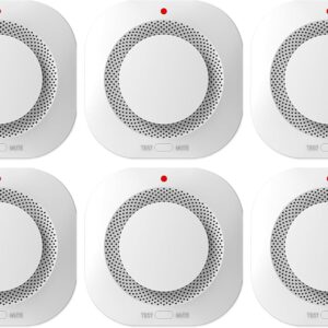 Photoelectric Smoke Detector Fire Alarm, Battery Operated, Smoke Alarm with Test Button & Low Battery Signal, LED Warning Light, 85-Decibel Alarm Sound, Easy Installation for Living Rooms and Bedrooms