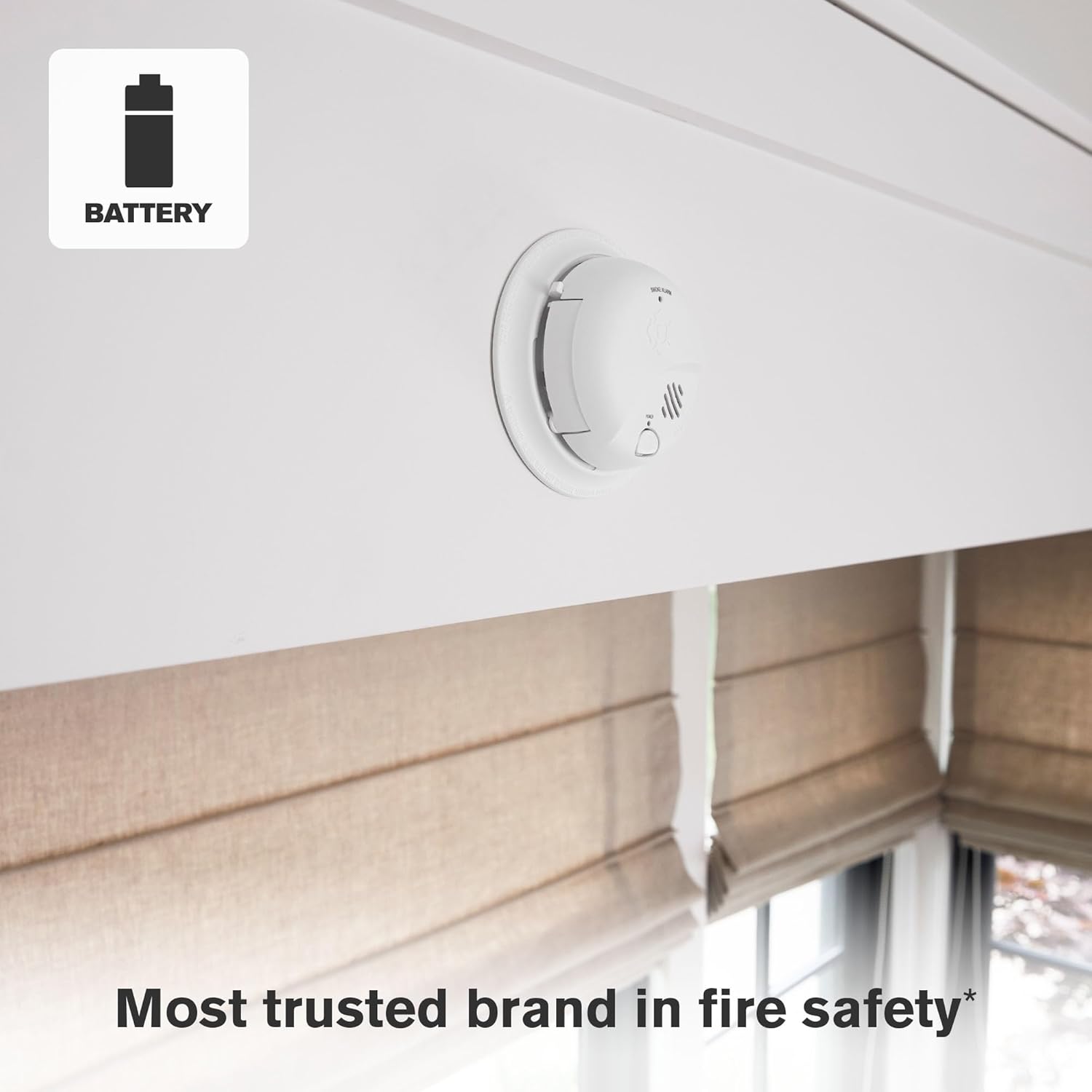 First Alert Smoke Alarm, Battery-Operated Detector with Test & Silence Button, SMI100, 1-Pack - Image 4