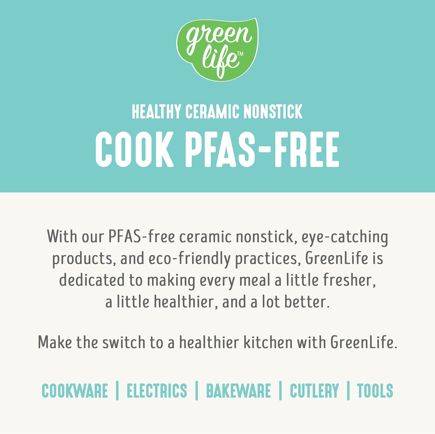 GreenLife Soft Grip 16 Piece Cookware Set, Non-Toxic PFAS-Free Ceramic Nonstick, Pots, Frying, Sauce, Saute, Glass Lids, Stay-Cool Handles, Wobble Free Bases, Dishwasher & Oven Safe, Turquoise - Image 9