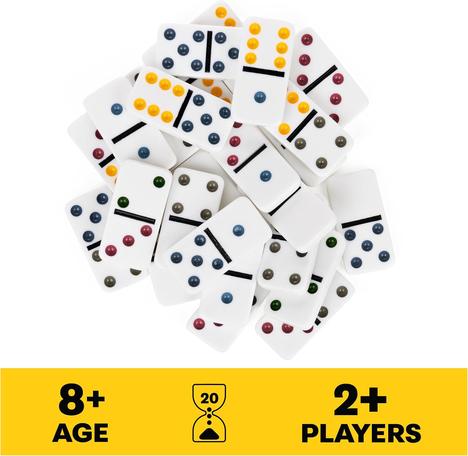 Spin Master Games, Mexican Train Dominoes Set in Aluminum Carry Case, Includes Colorful Trains for Fun-Filled Family Game Night, for Kids & Family, 2-8 Players, for Ages 8 & Up - Image 2