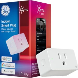 GE Cync Smart Indoor Plug, Smart Outlet Control, WiFi Outlet Plug, Matter Compatible, Works with Alexa and Google Home