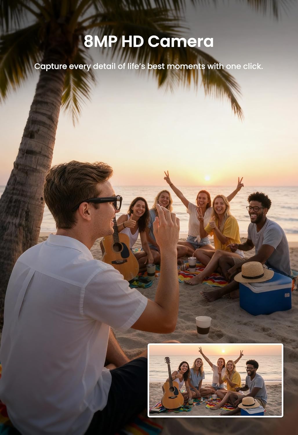 DPVR G1 Smart Glasses with Camera and Bluetooth – 8MP 32Gb Camera Glasses with AI Features, Real-Time Translation & Video Recording Glasses with Voice Control - Image 6