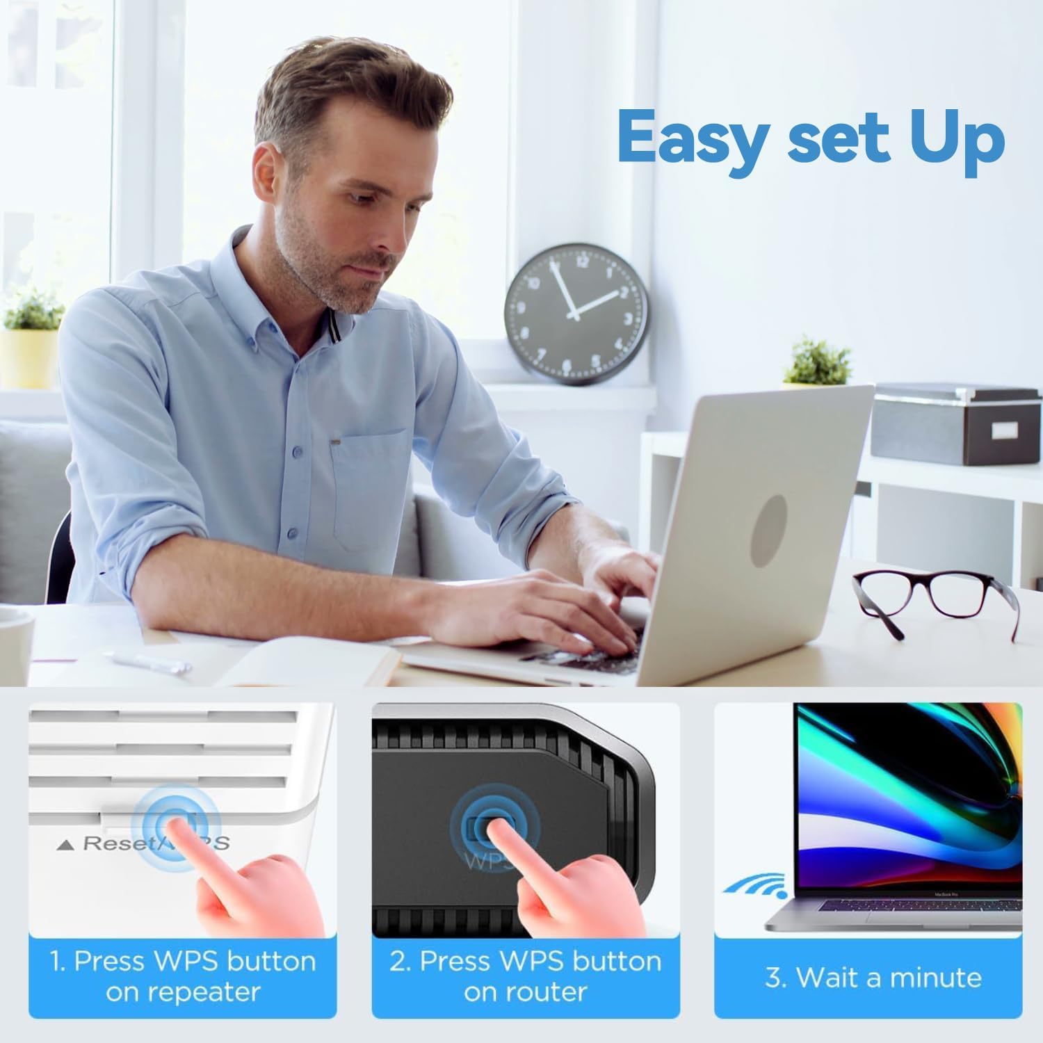 WiFi Extender,WiFi Extender Signal Booster for for Home & Outdoor,Device Servers Covers Up to 6000 Sq. ft and 35 Devices,Internet Booster, - Image 6