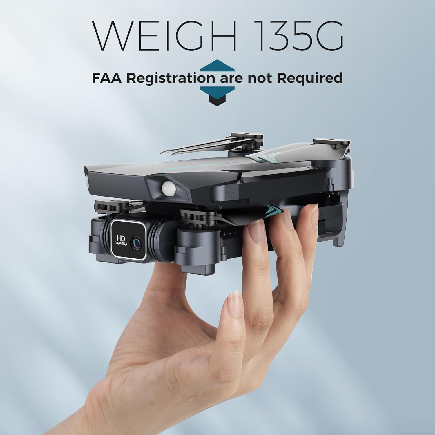 Drone with 1080P FPV Camera, Drone for Kids Adults with One Key Take Off/Land, Altitude Hold, 3D Flip, Waypoint Flight, Gestures Selfie, Gravity Control, 3 Speed, 2 Battery, Mini Drone with Camera for Kids 8-12 10-15, Beginners - Image 4